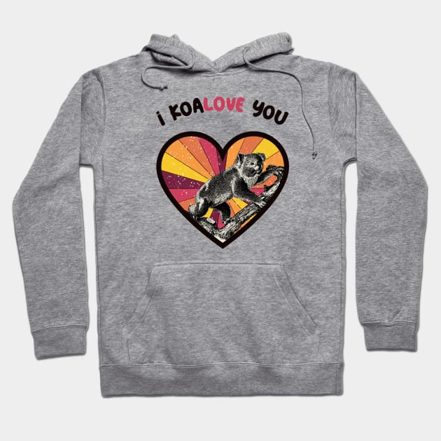 I  koalove you - a retro vintage design Hoodie by Cute_but_crazy_designs